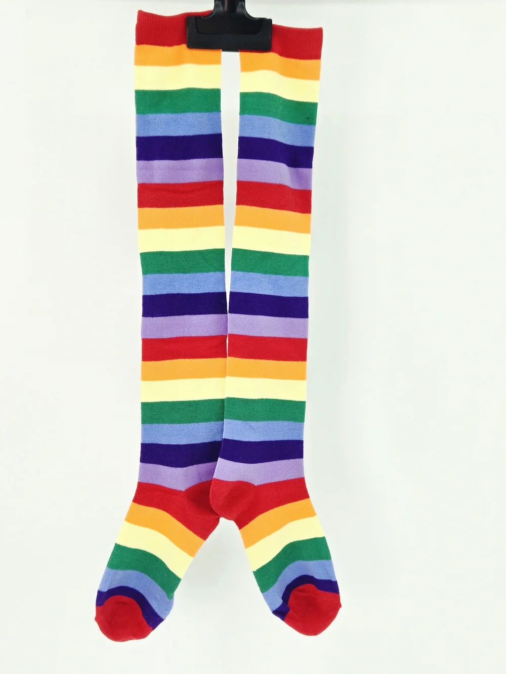 NEW! 🌈 🧦 PRIDE & SOLIDARITY Rainbow Striped HIGH SOCKS CUTE RETRO FUN ONE SIZE